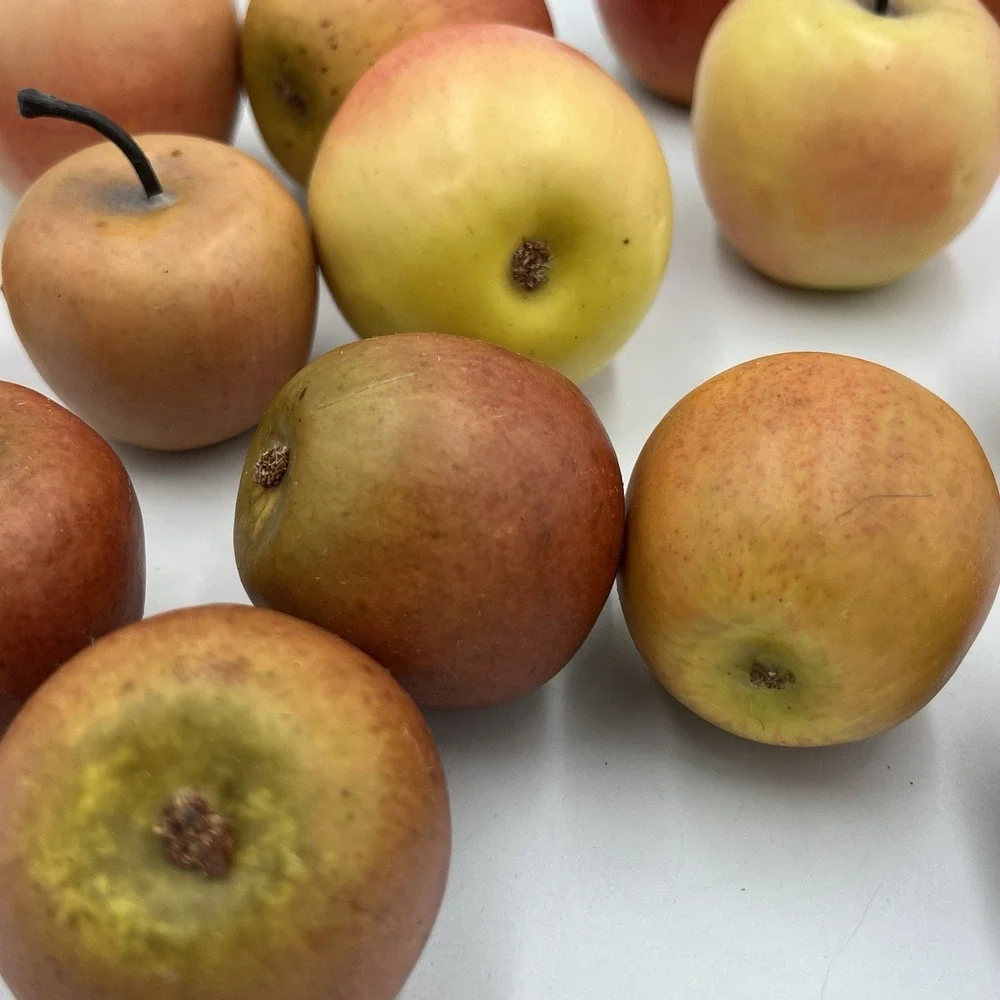 Vintage Brass Footed Bowl w/ Faux Apples – Fall Farmhouse‎ Centerpiece